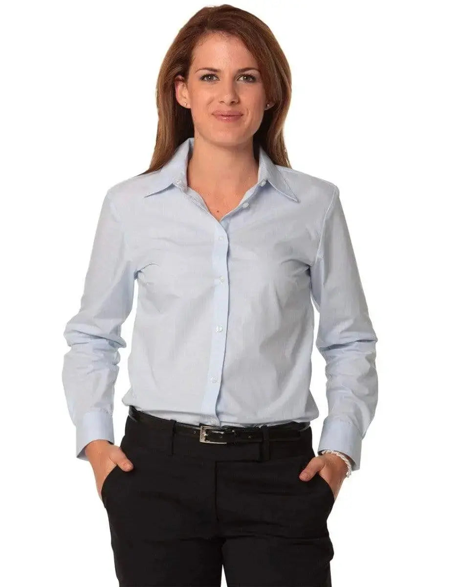 BENCHMARK Women's Fine Stripe Long Sleeve Shirt M8212 Metro Workwear.